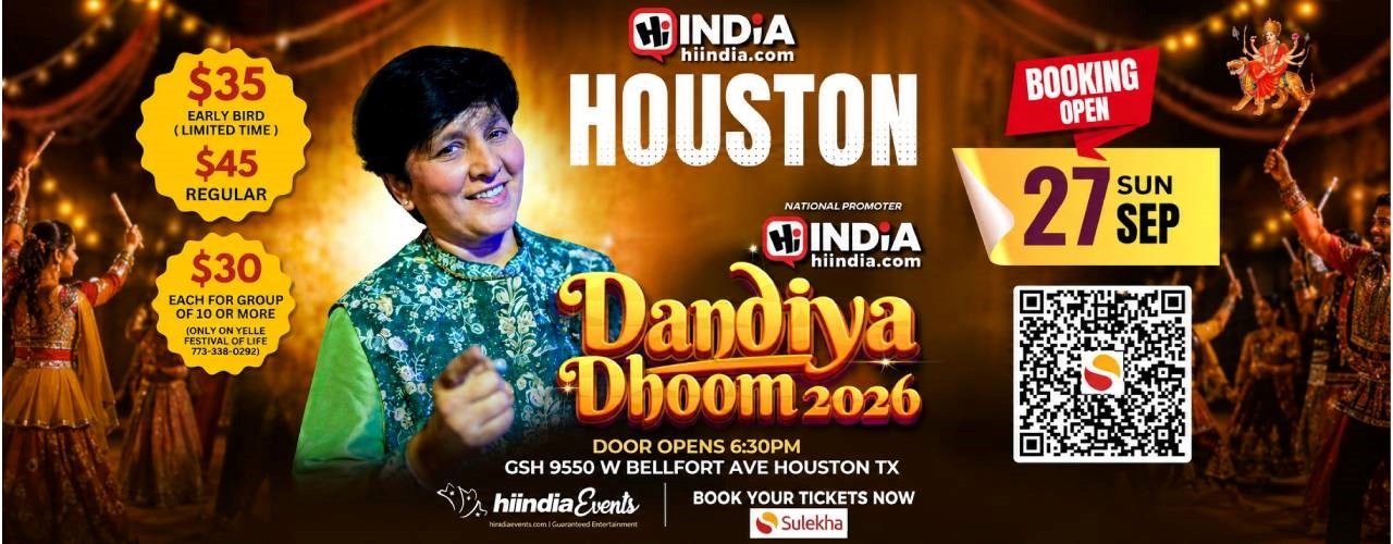 Falguni Pathak Live Dandiya Dhoom 2026 in Houston